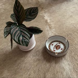 Ceramic ash tray with Aztec design